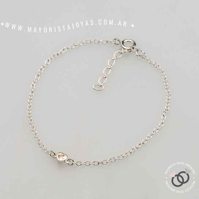 PULSERA PLATA Y CUBIC (PBZ0167)