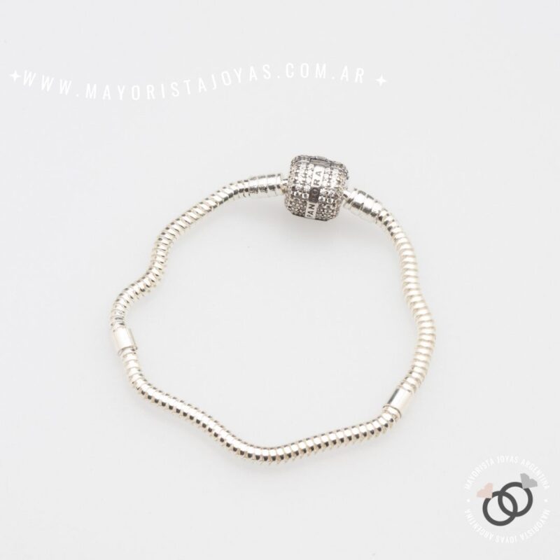 Pulsera plata y cubics (PBZ0172)
