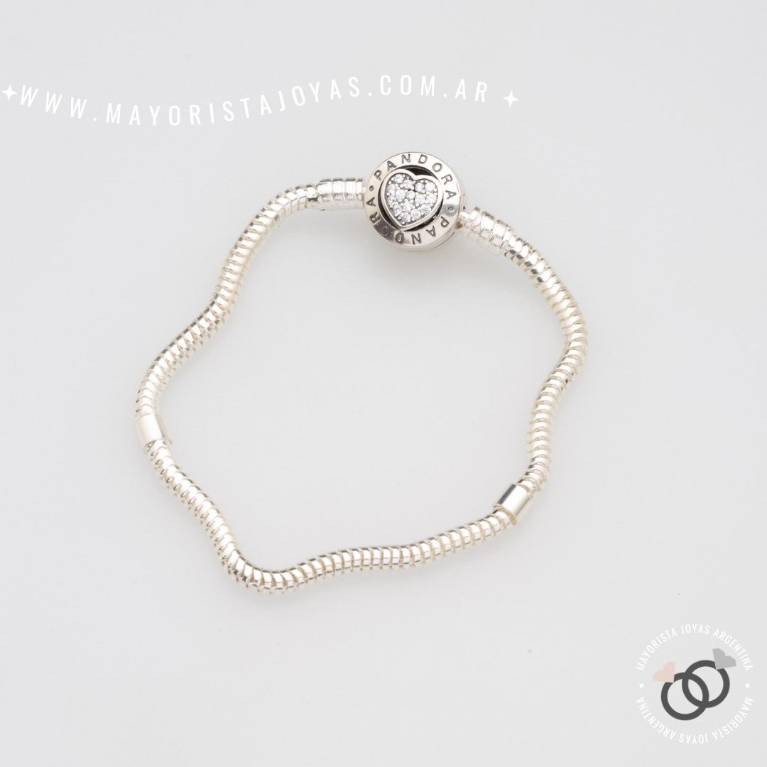 Pulsera plata y cubics (PBZ0174)