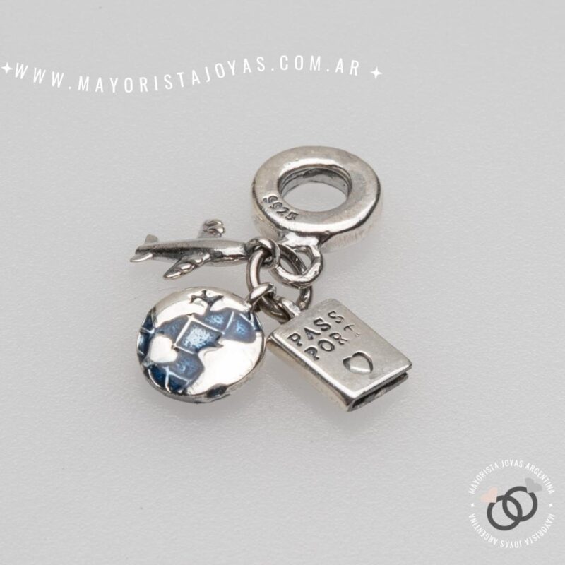 dije charm pandora pasaporte plata 925